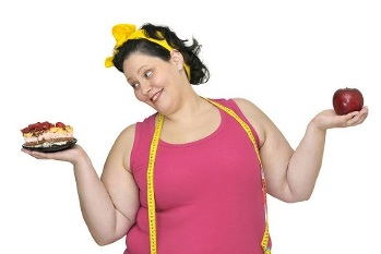 l'obesità a causa di una deliziosa e cibo ad alto contenuto calorico